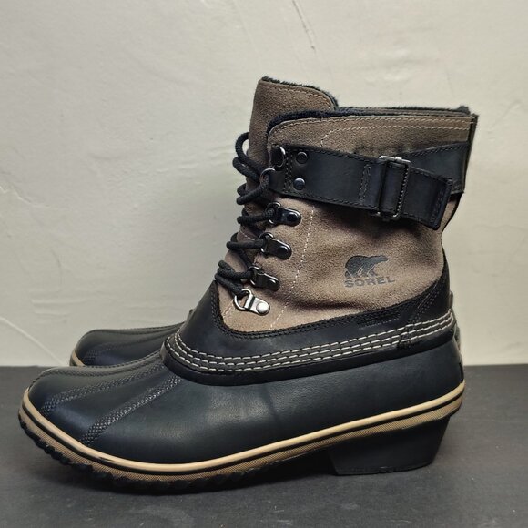 Sorel Boots Womens 10 Fancy Lace II Winter Snow Leather Duck Boots DNL-2125 - Picture 5 of 13